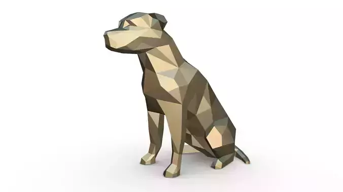 american staffordshire terrier low poly