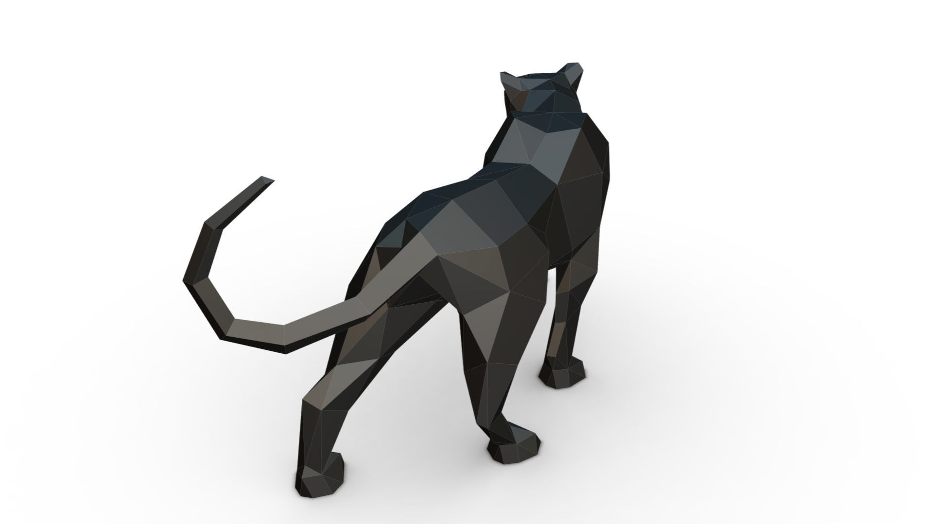 black panther low poly 3D print model_3