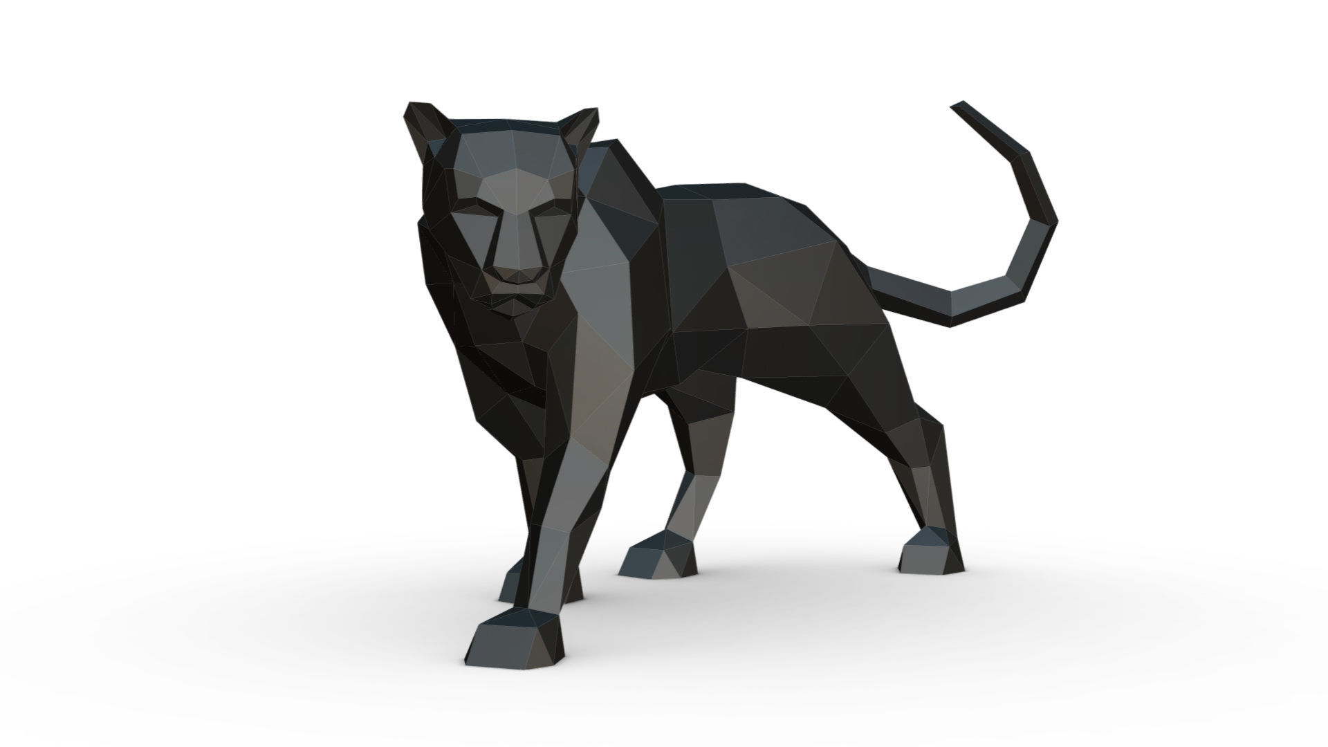 black panther low poly 3D print model_7