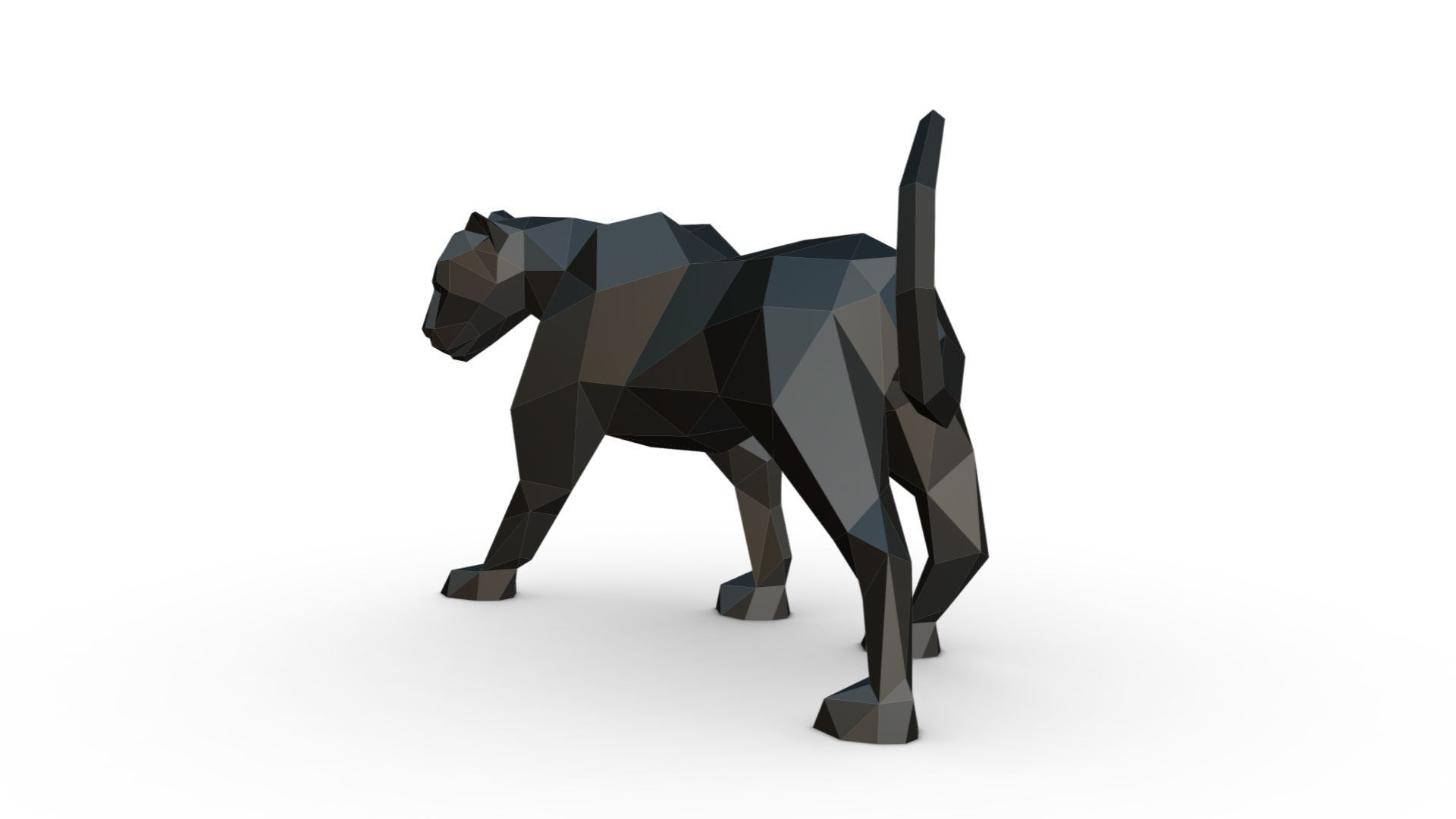 black panther low poly 3D print model_2