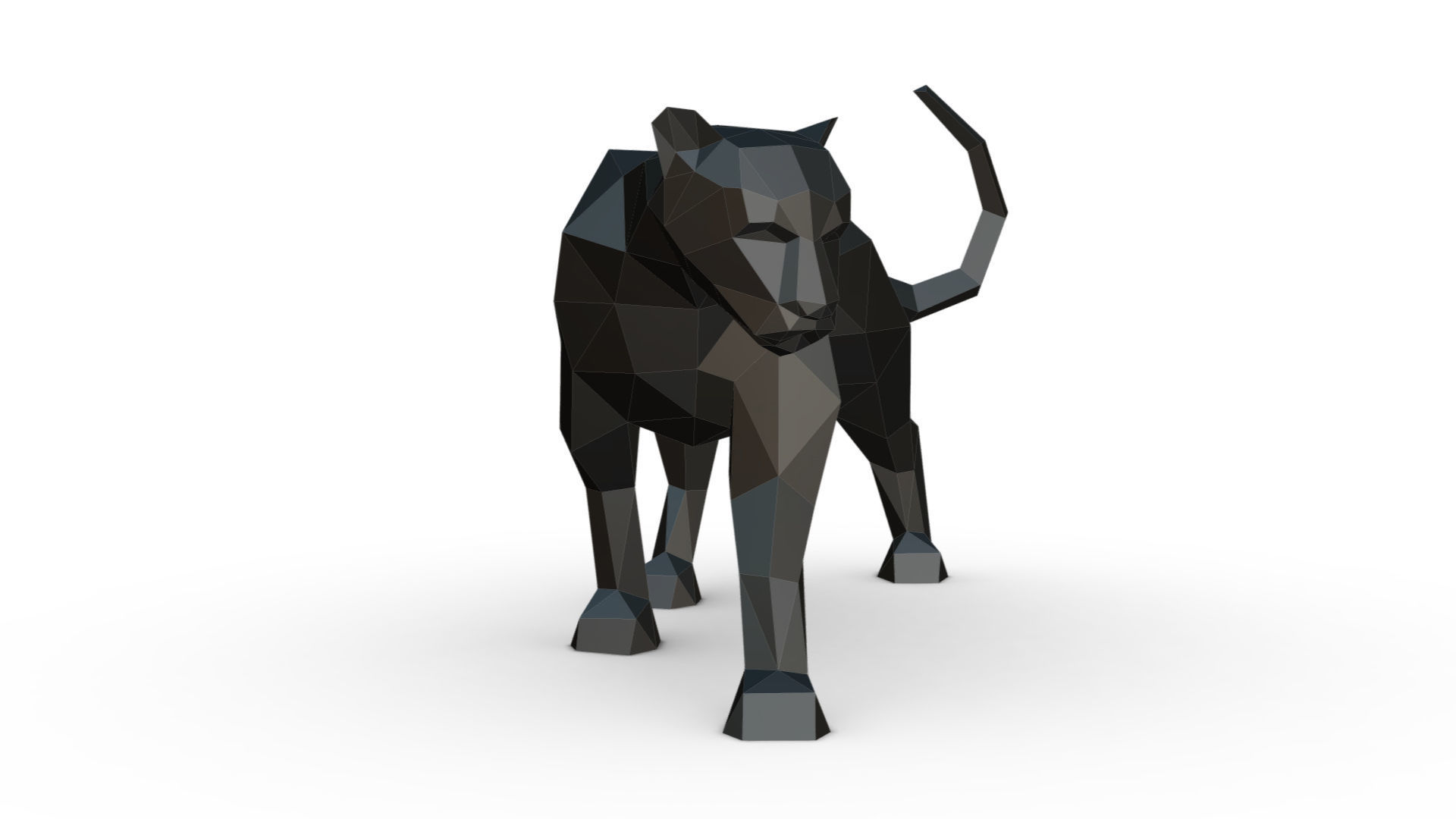 black panther low poly 3D print model_6