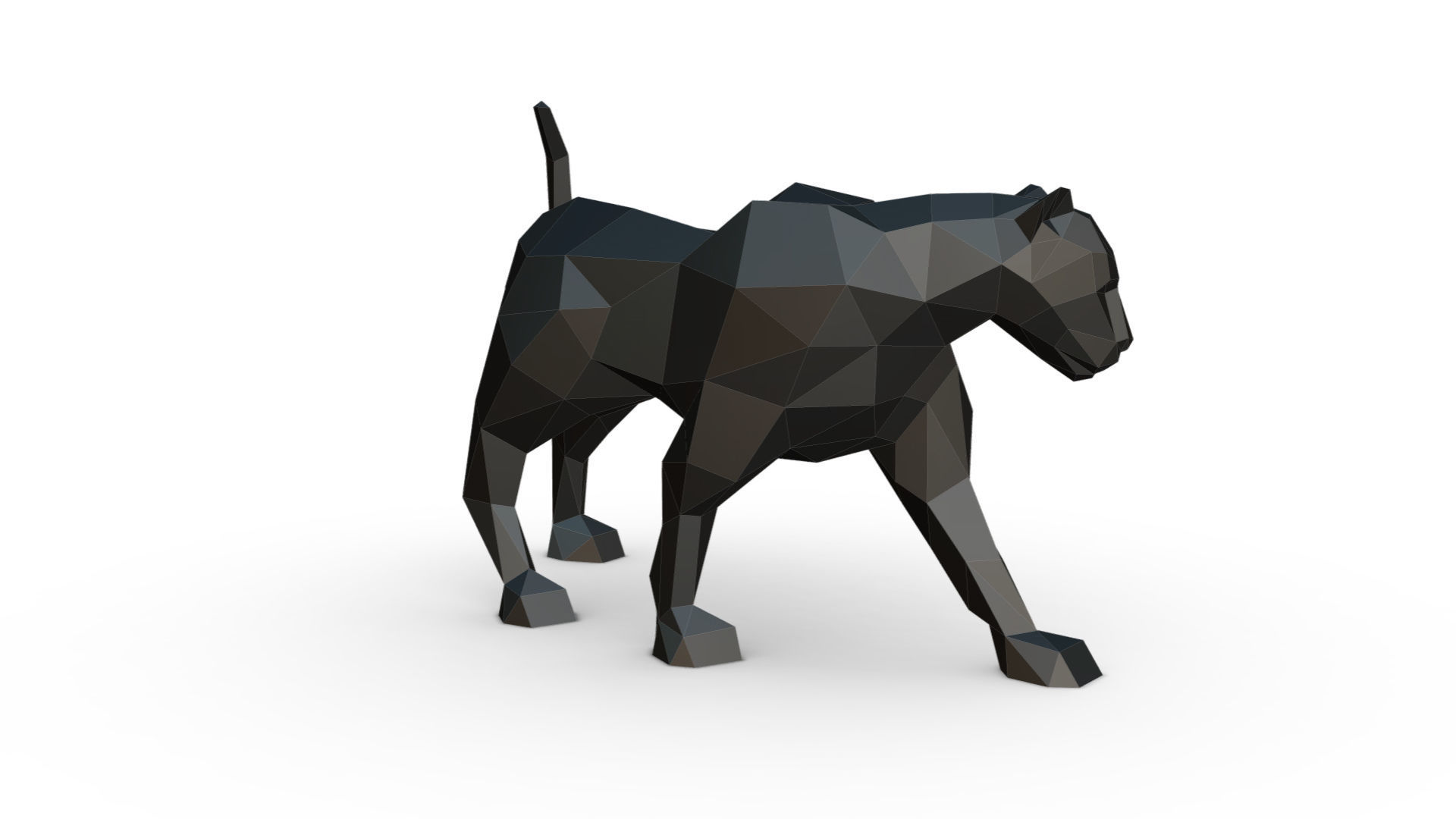 black panther low poly 3D print model_5