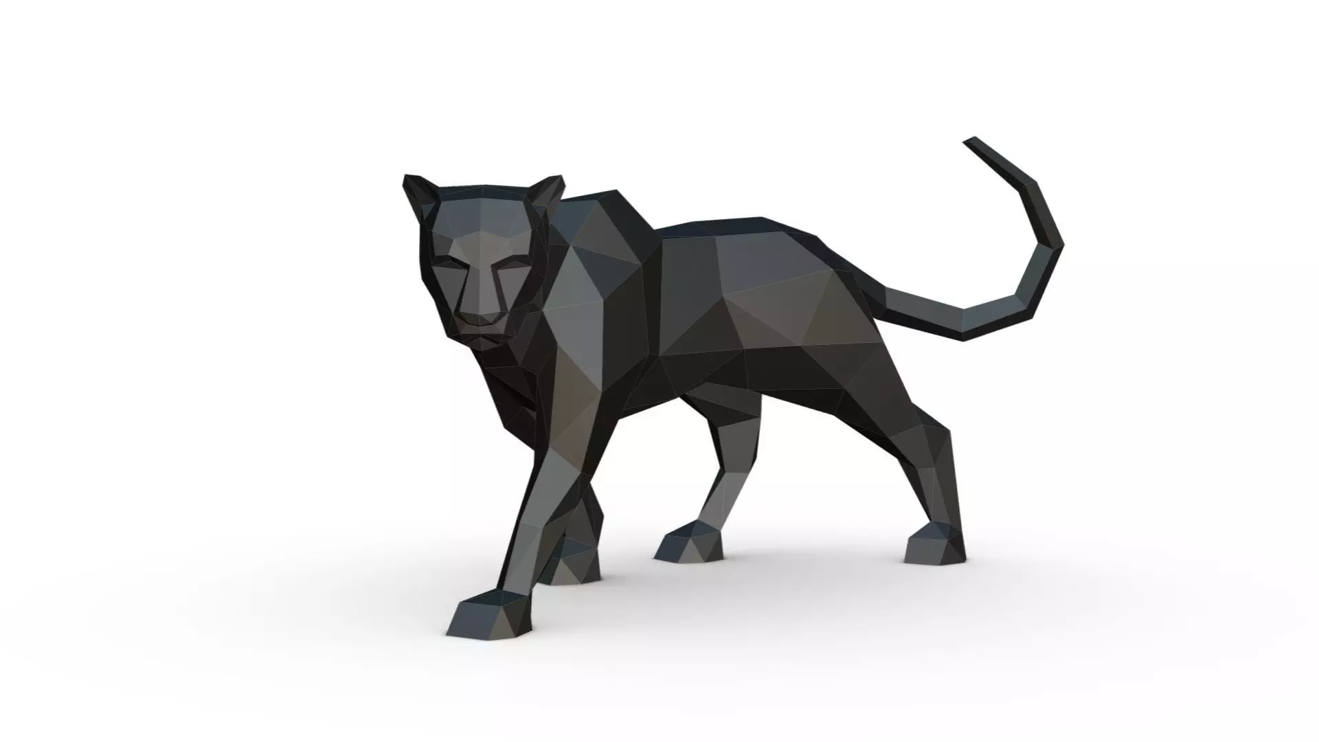 black panther low poly 3D print model_0