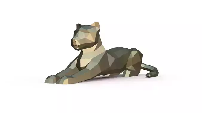 leopard figure low poly