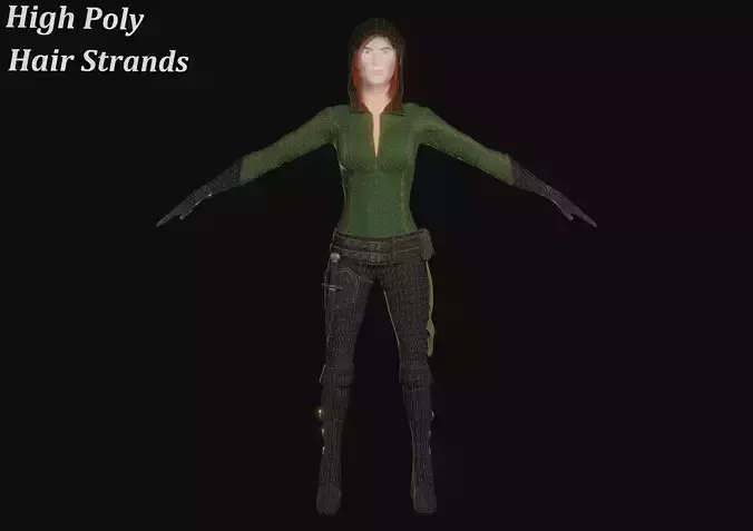 Stylized Female Thief Low-poly 3D model