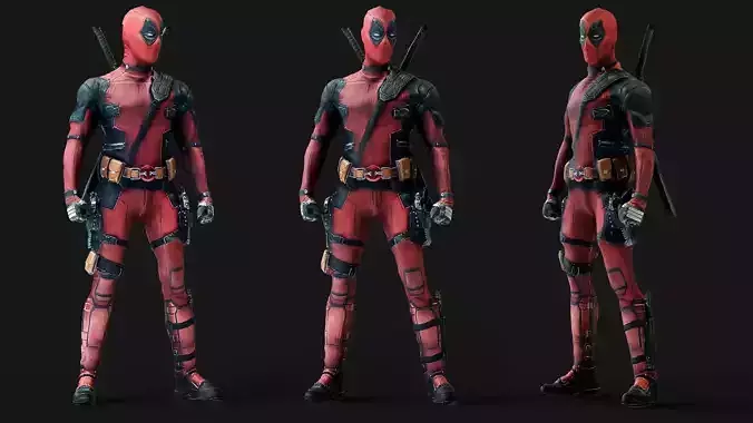 Deadpool 3d Model Scan Low-poly 3D model