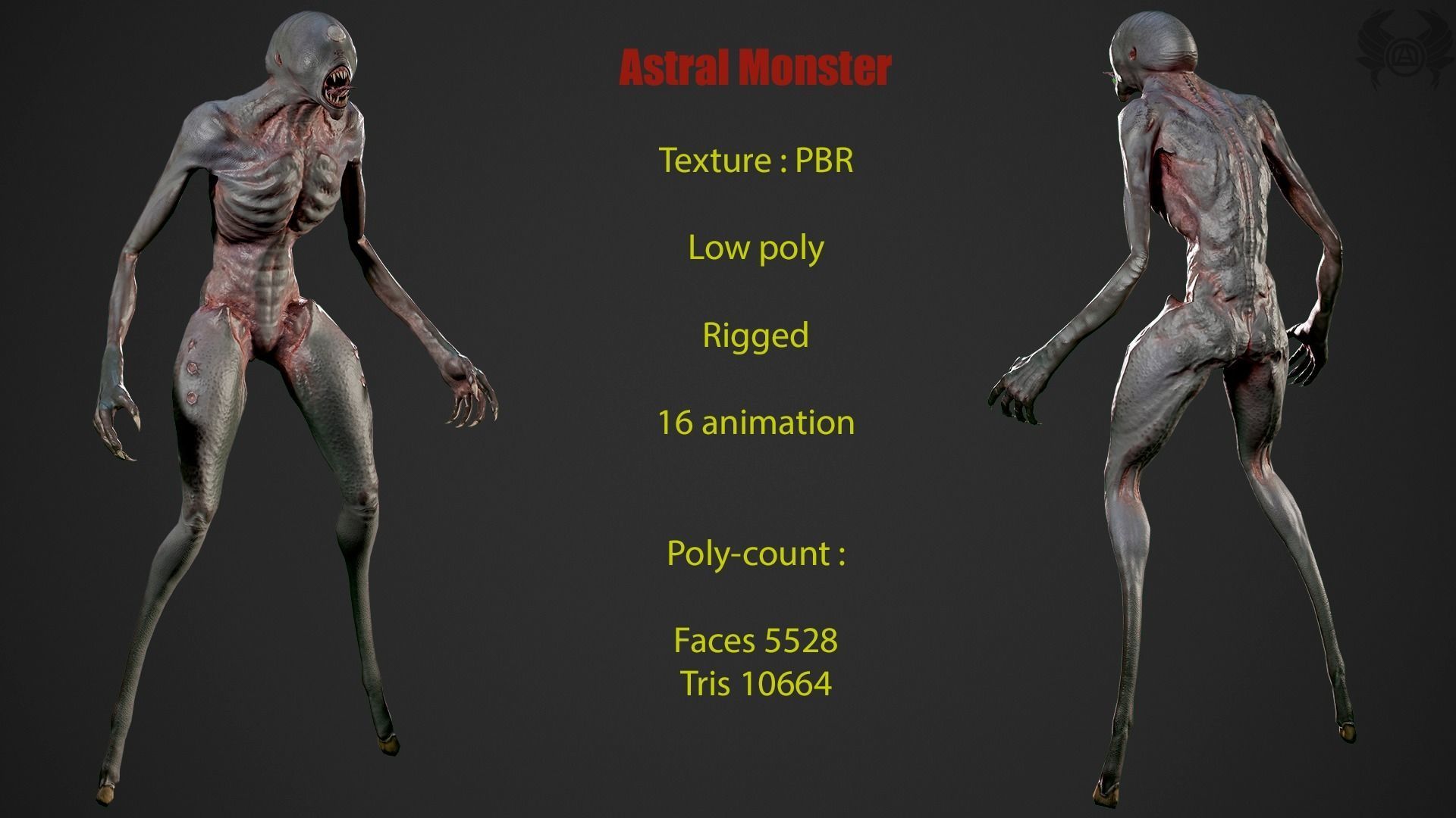 Astral Monster Low-poly 3D model_5