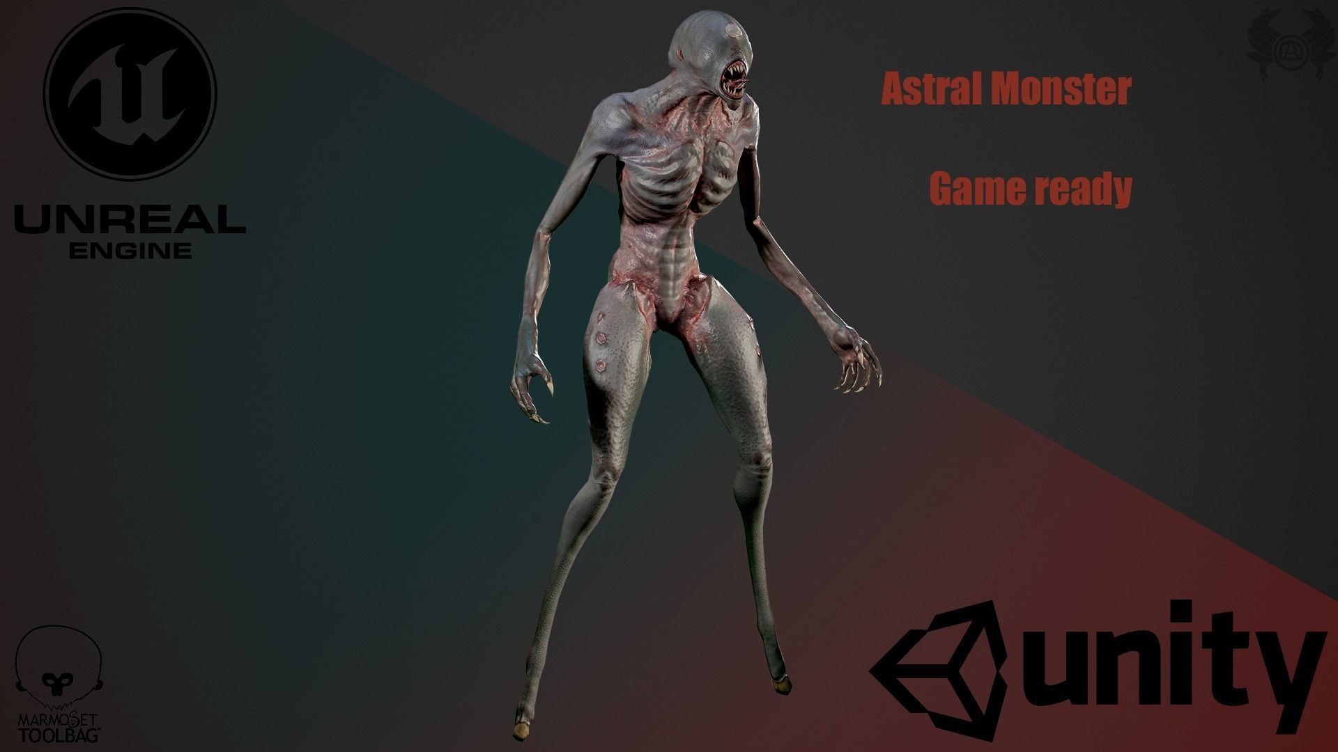 Astral Monster Low-poly 3D model_0