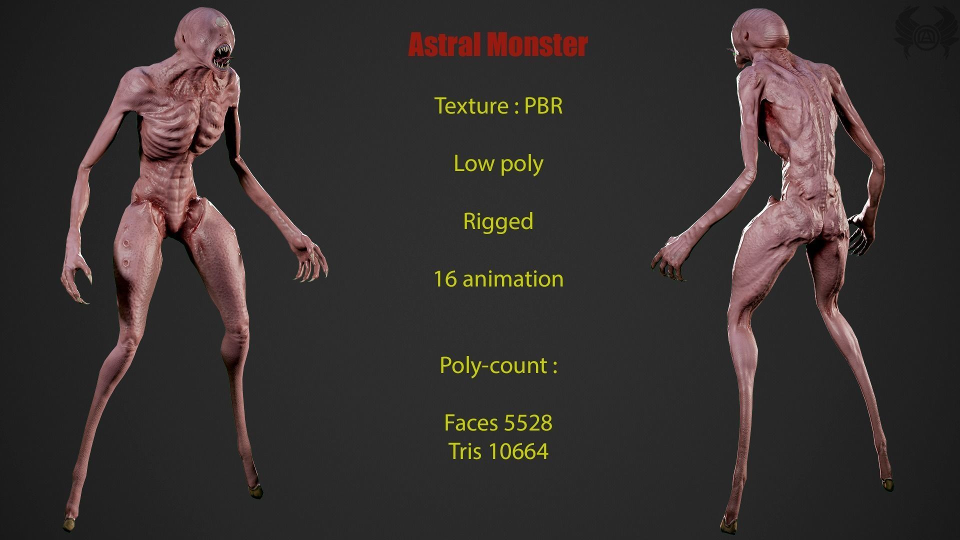 Astral Monster Low-poly 3D model_4