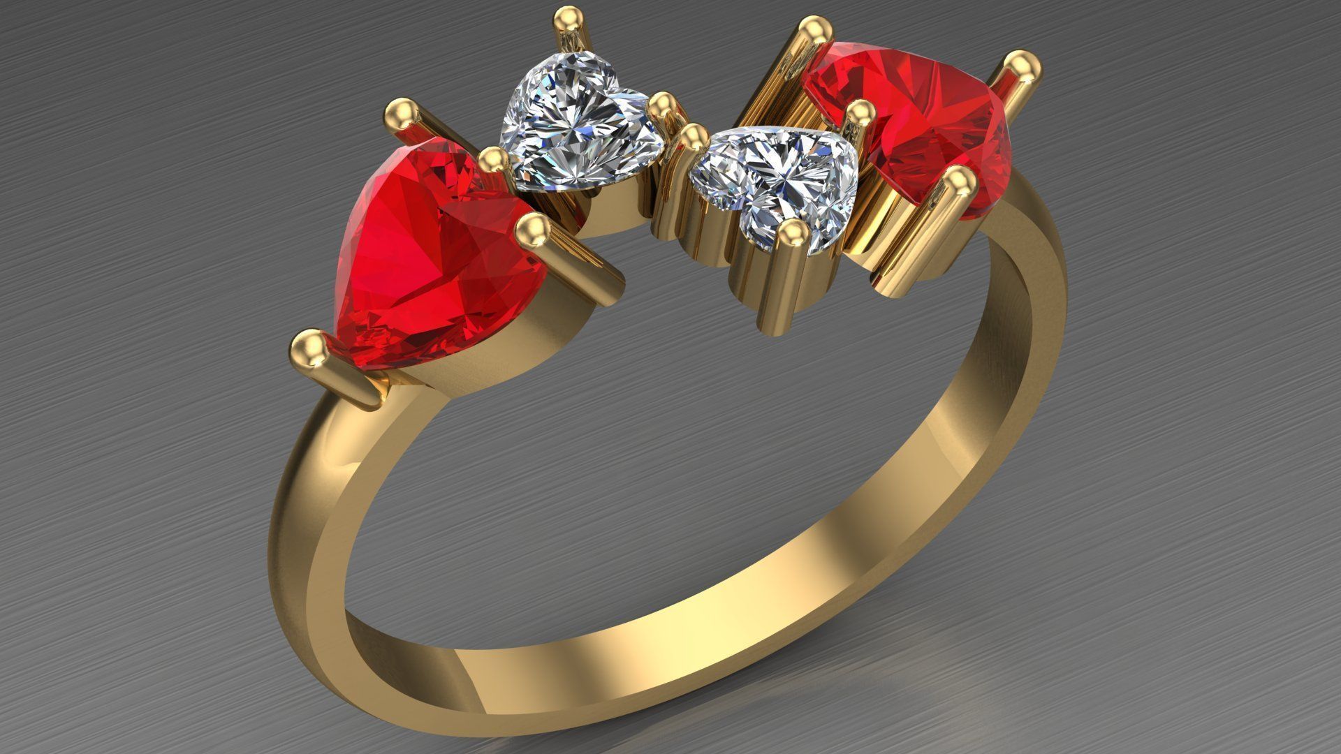 heart ring 3D print model_1