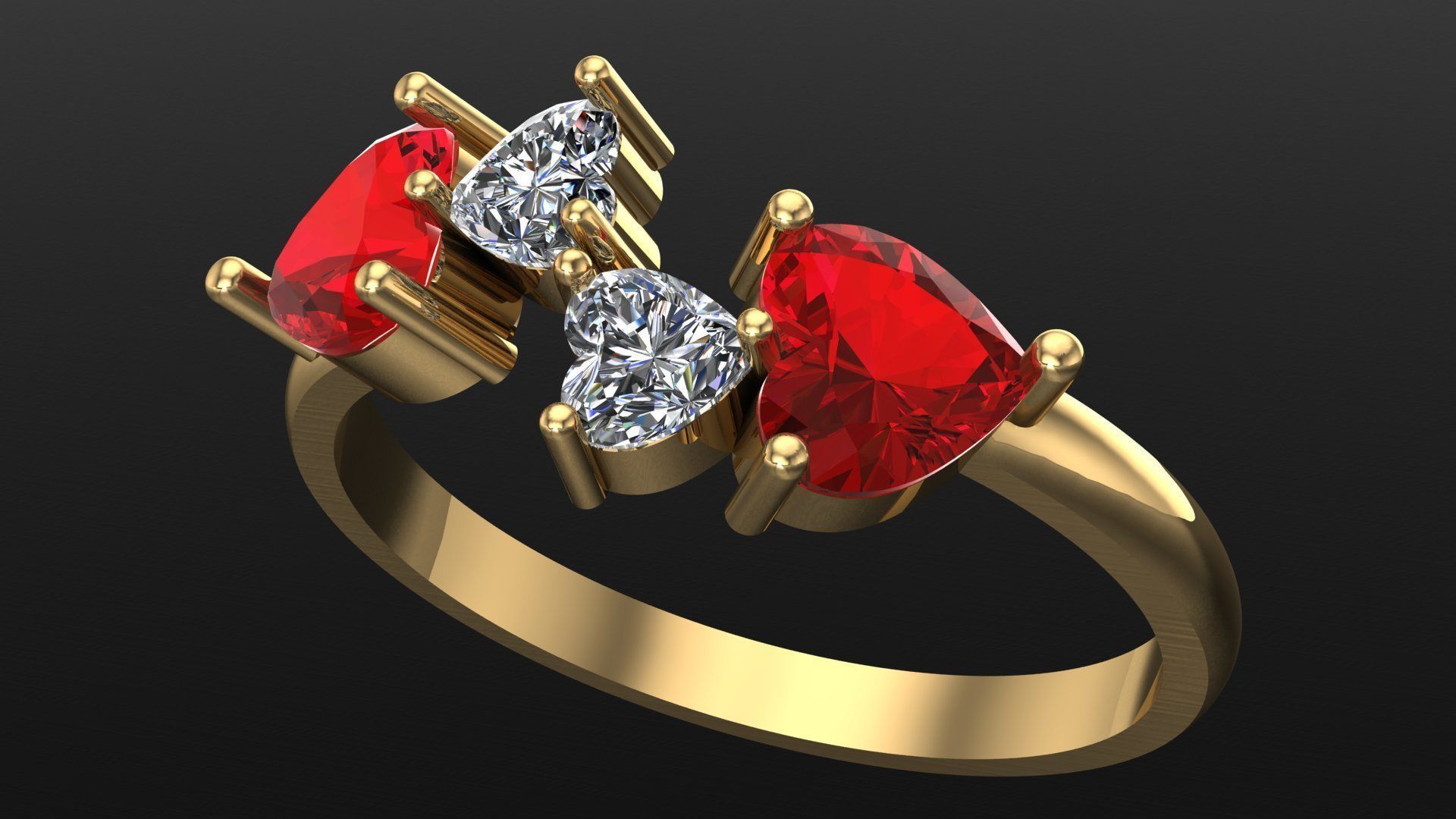 heart ring 3D print model_2