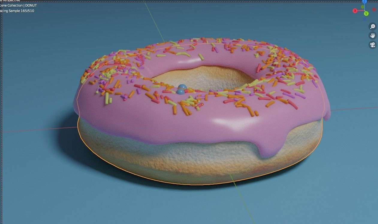 Donut with sprinkles 3D model_4