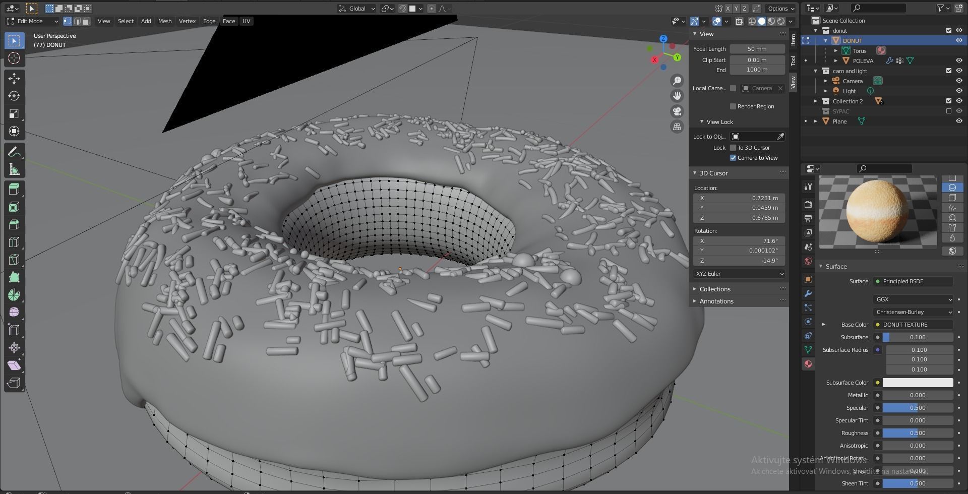 Donut with sprinkles 3D model_7