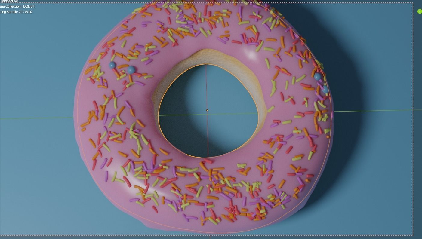 Donut with sprinkles 3D model_3