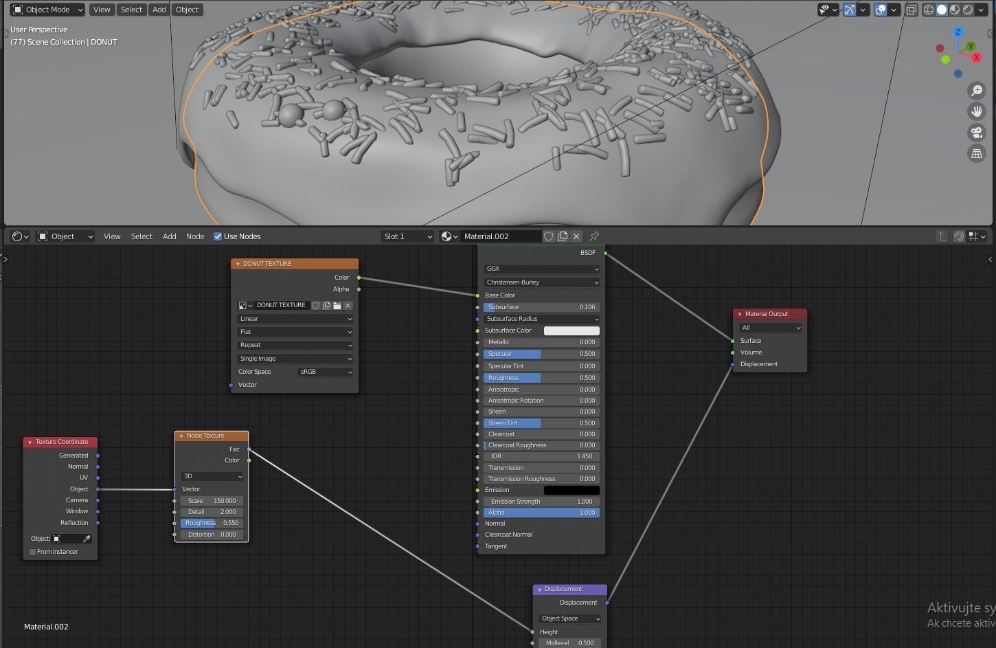 Donut with sprinkles 3D model_5