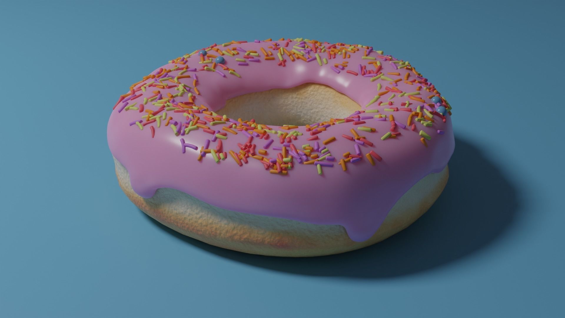 Donut with sprinkles 3D model_2