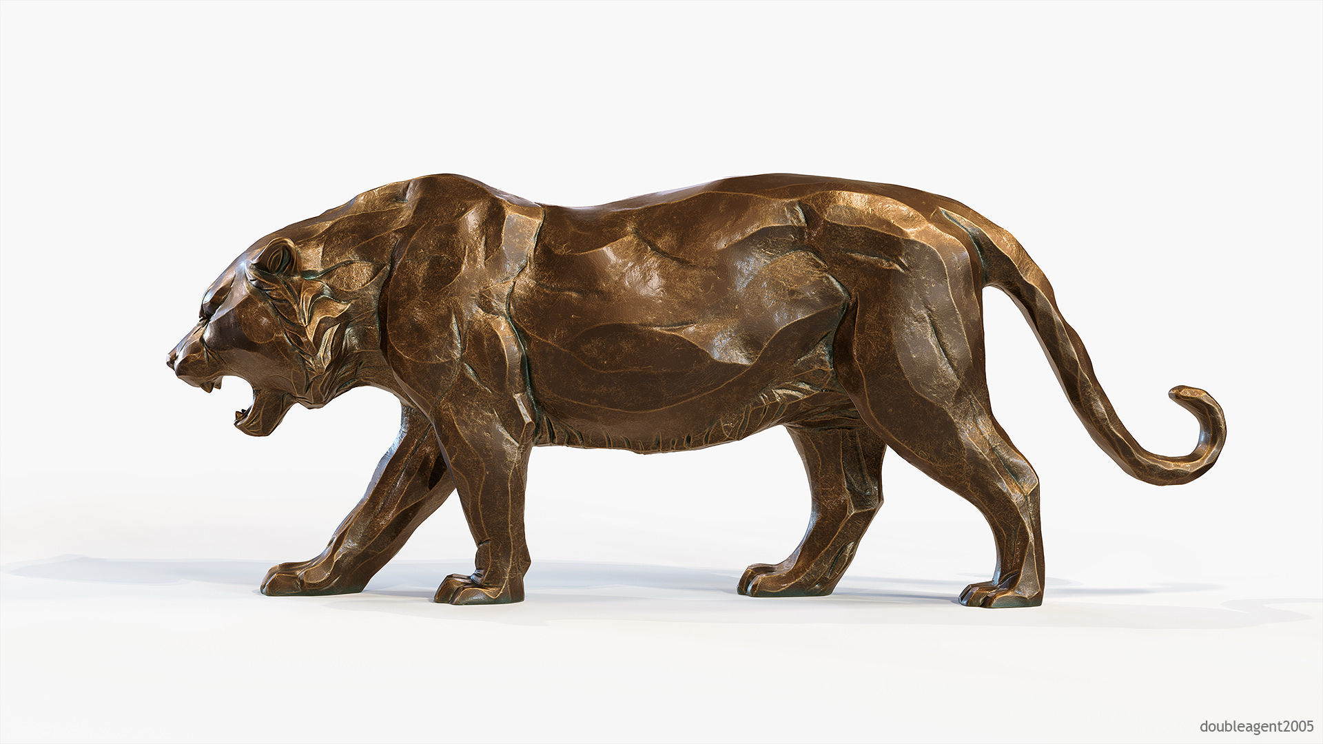 Decorative Tiger statuette 3D print model_4