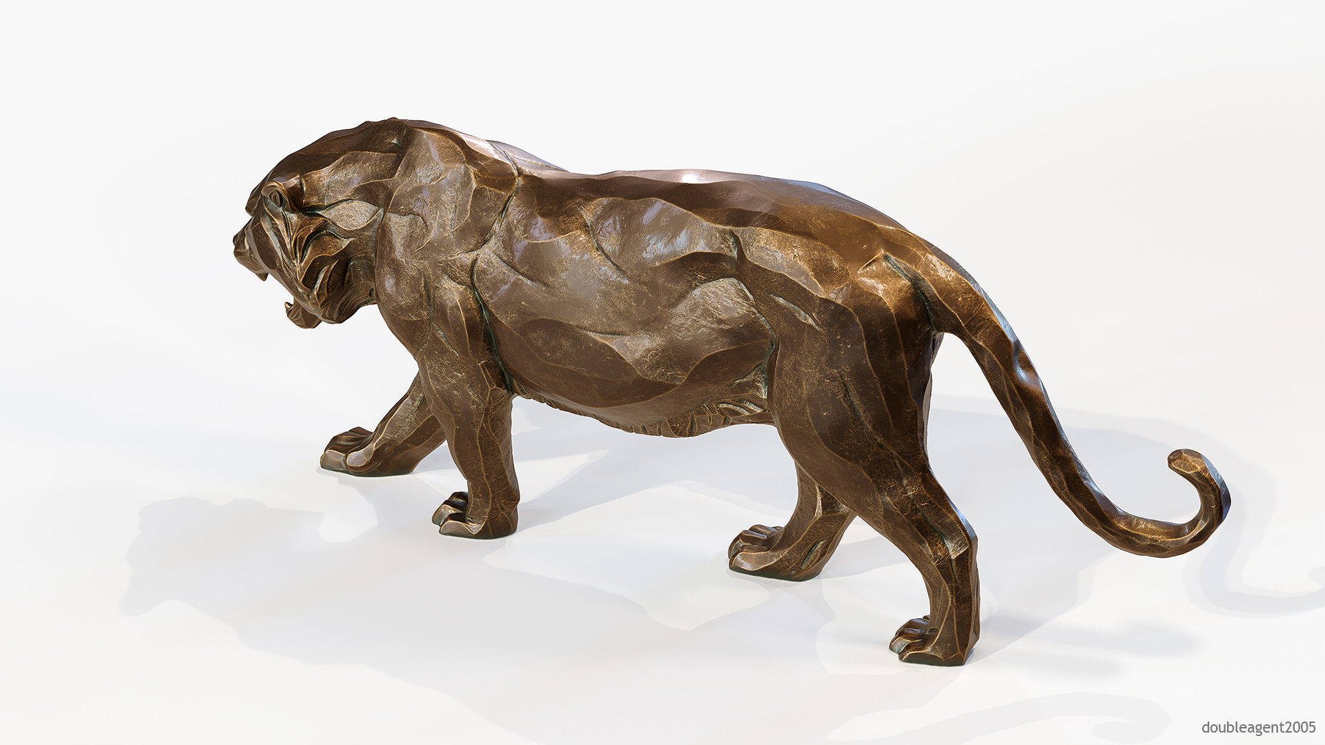 Decorative Tiger statuette 3D print model_6