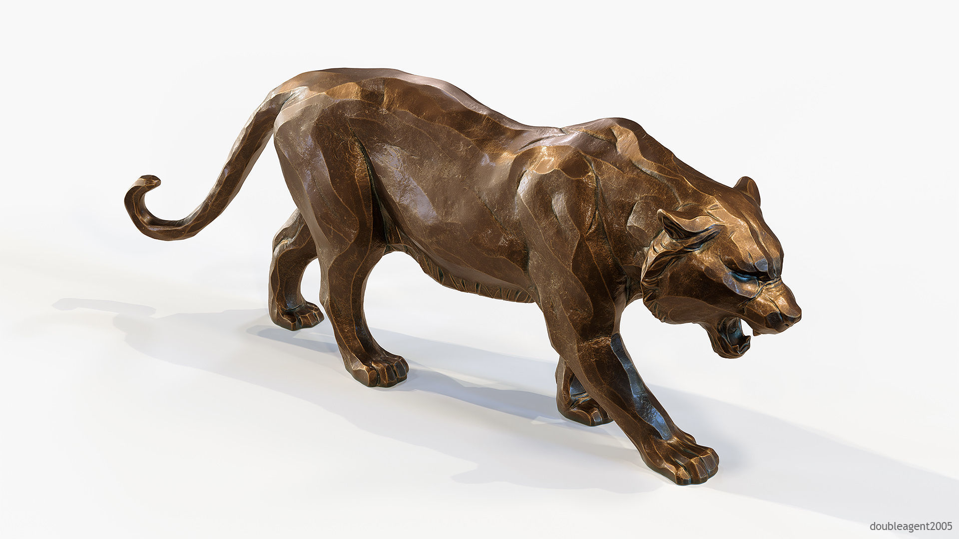 Decorative Tiger statuette 3D print model_5