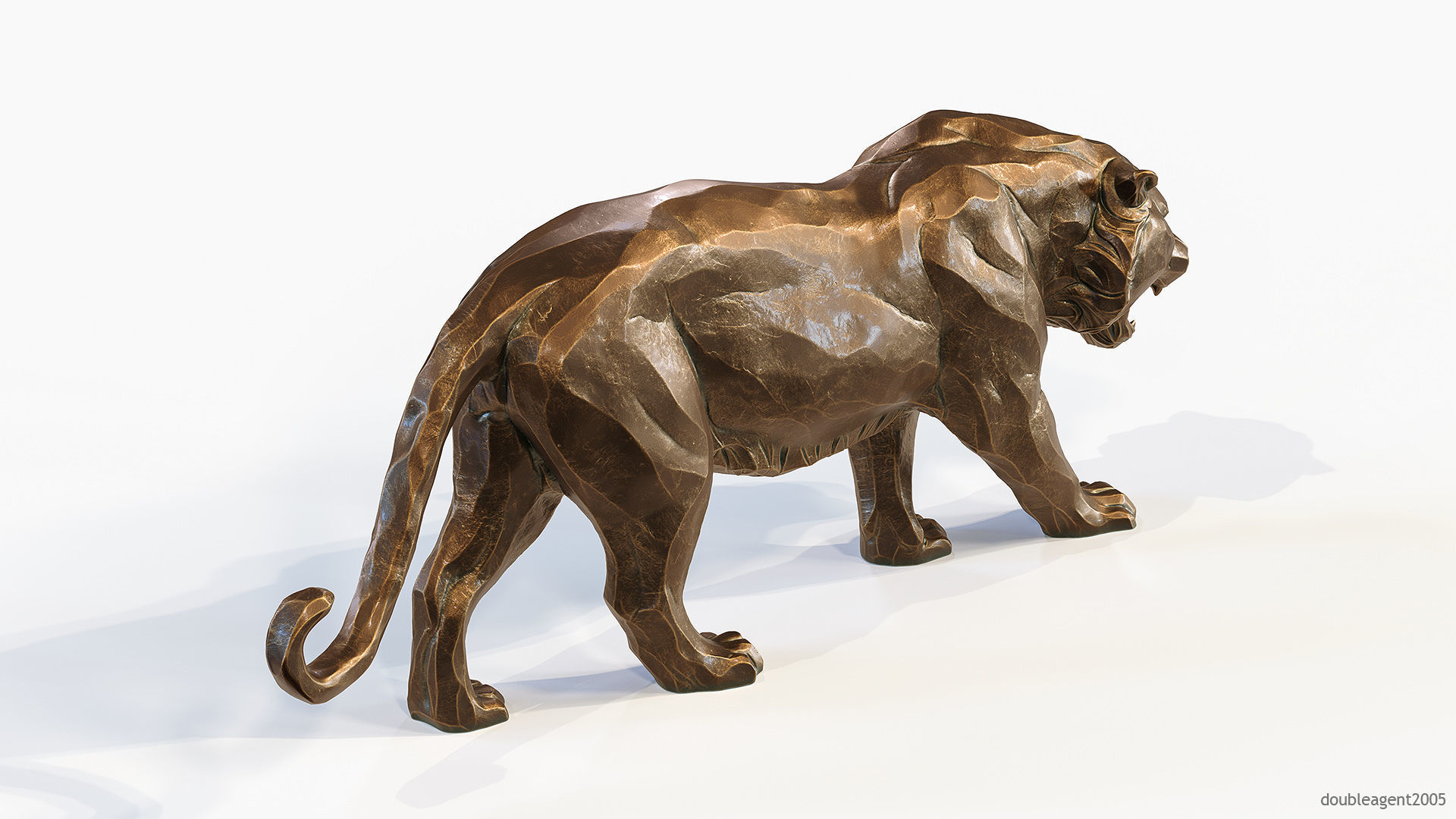 Decorative Tiger statuette 3D print model_3
