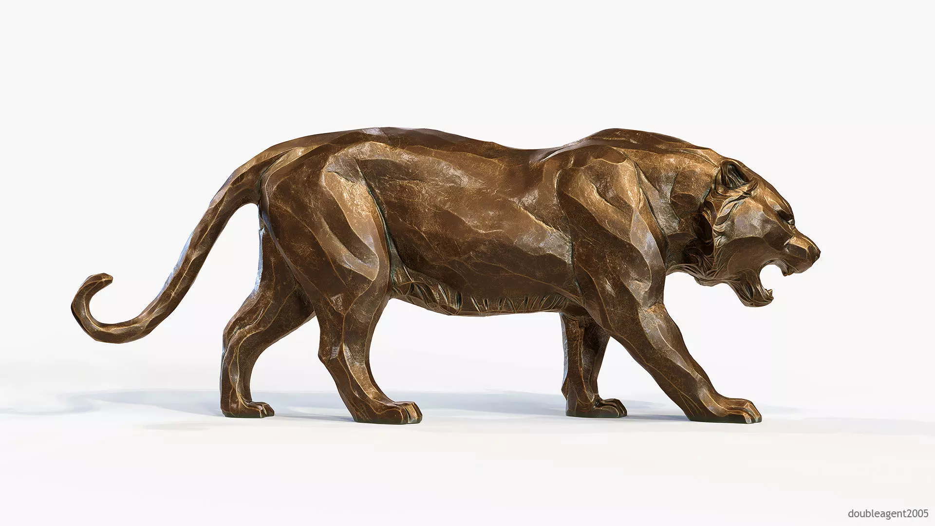Decorative Tiger statuette 3D print model_0