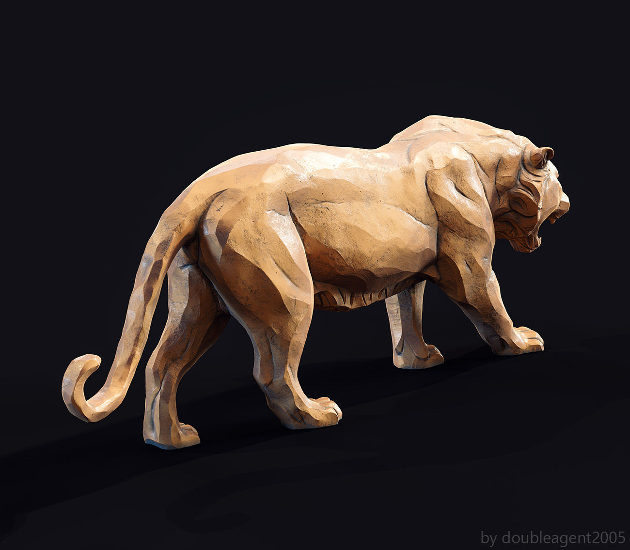 Decorative Tiger statuette 3D print model_18