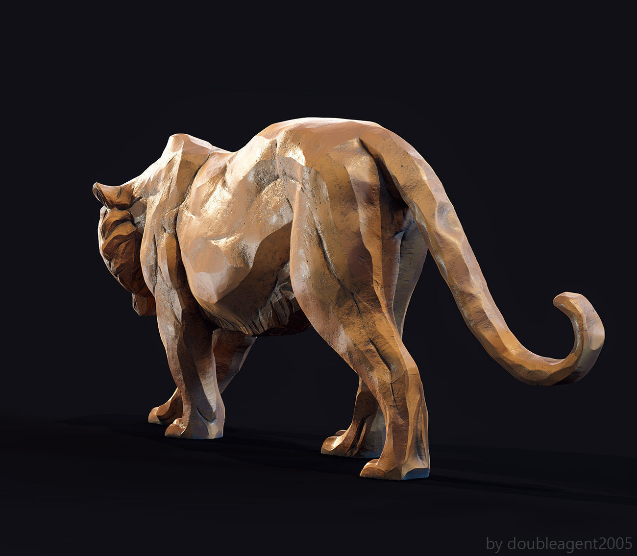 Decorative Tiger statuette 3D print model_26