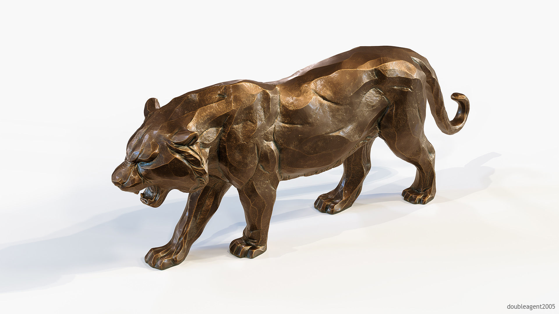 Decorative Tiger statuette 3D print model_2