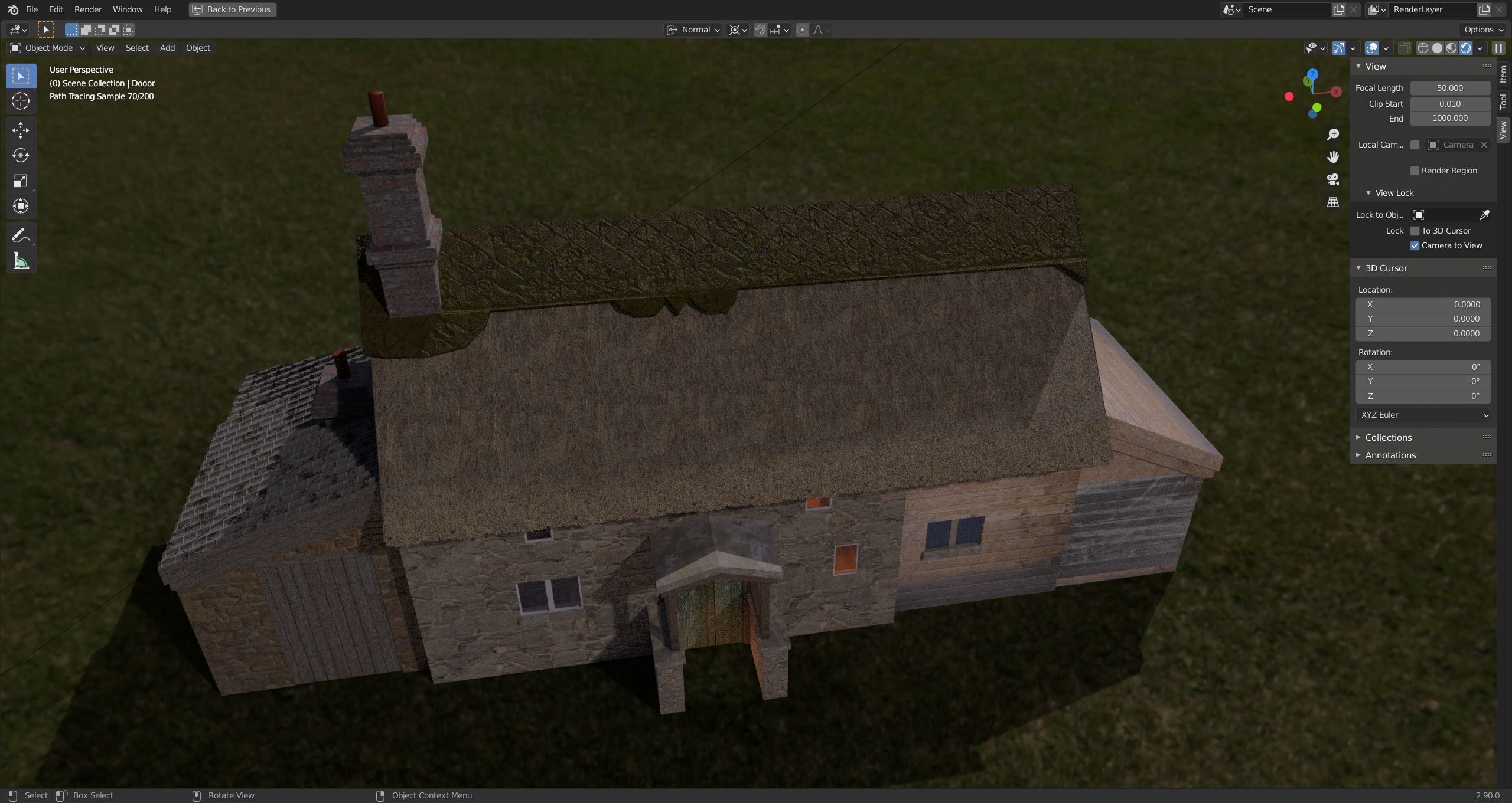 Cottage in the woods Low-poly 3D model_4