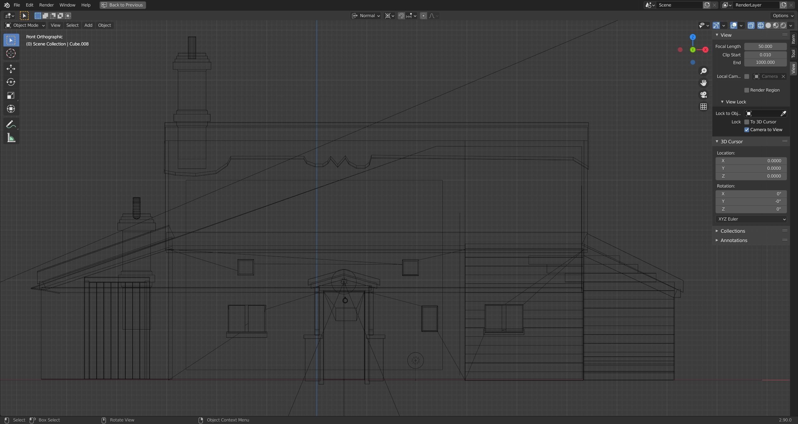 Cottage in the woods Low-poly 3D model_5