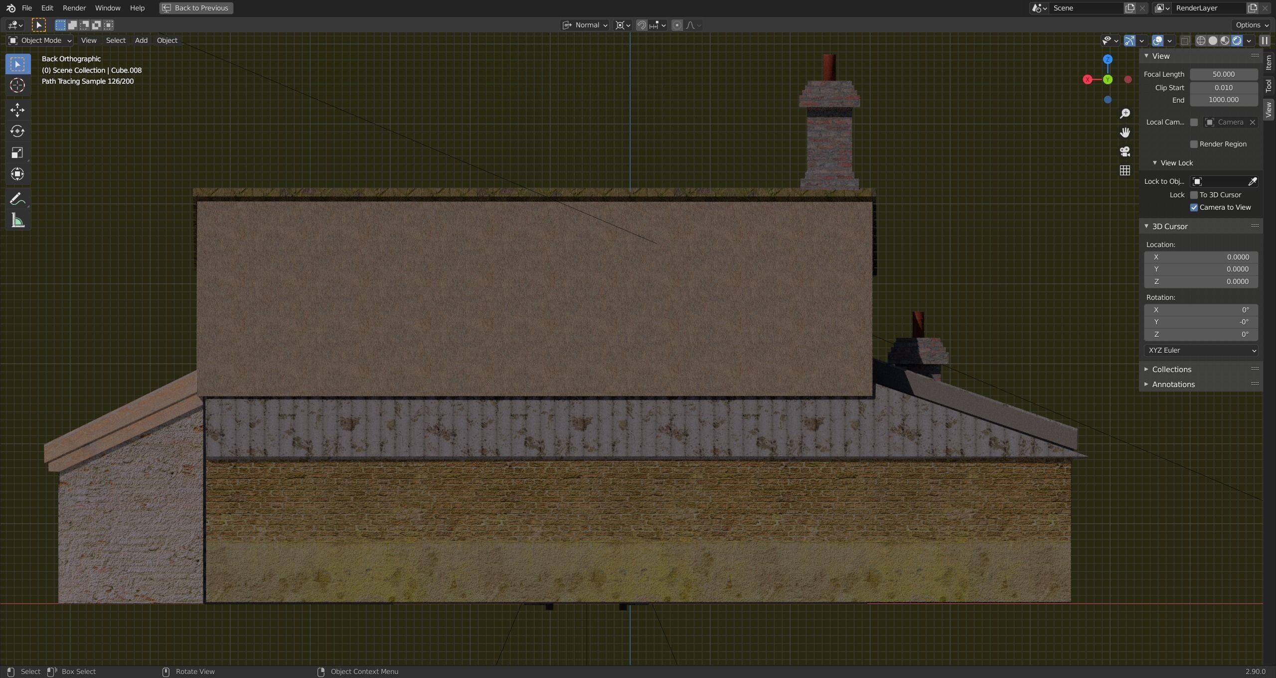 Cottage in the woods Low-poly 3D model_8