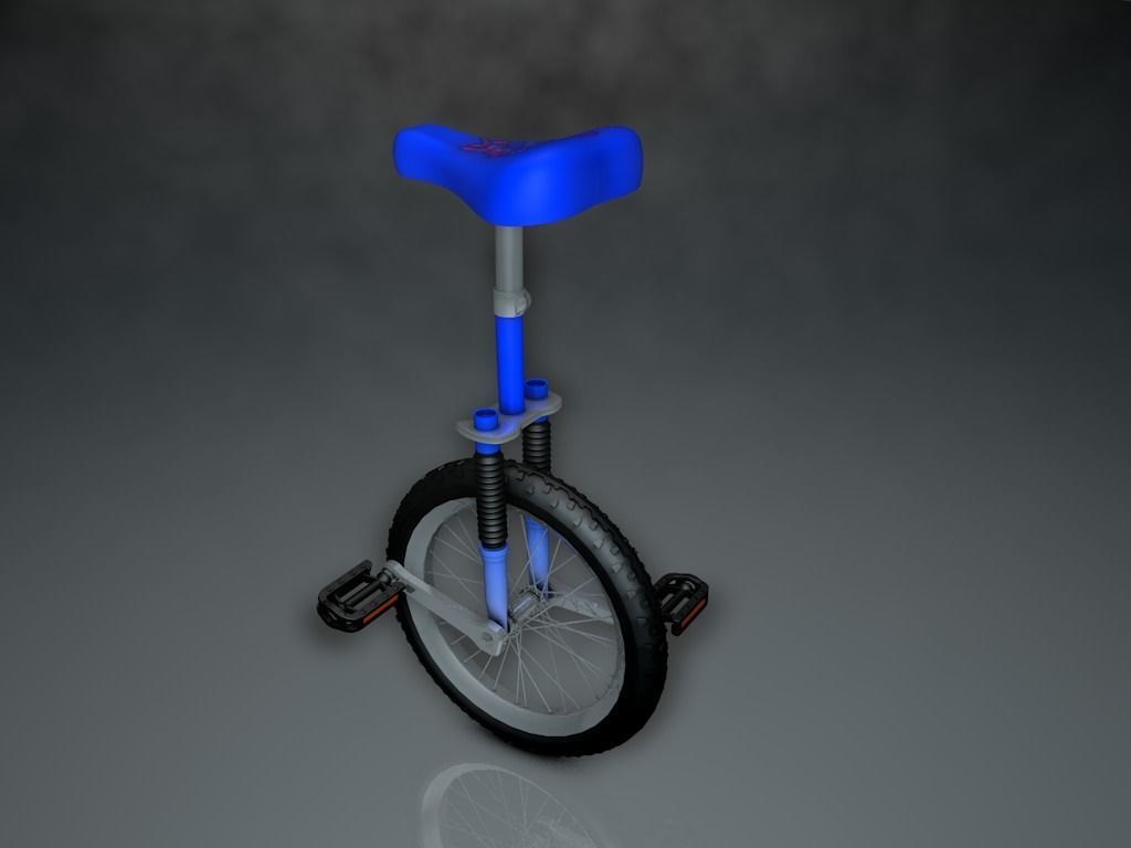 One wheel bicycle 3D model_3