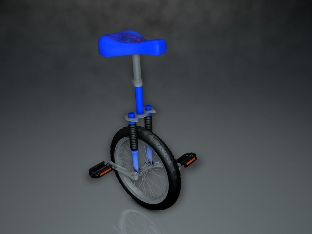 One wheel bicycle 3D model_2