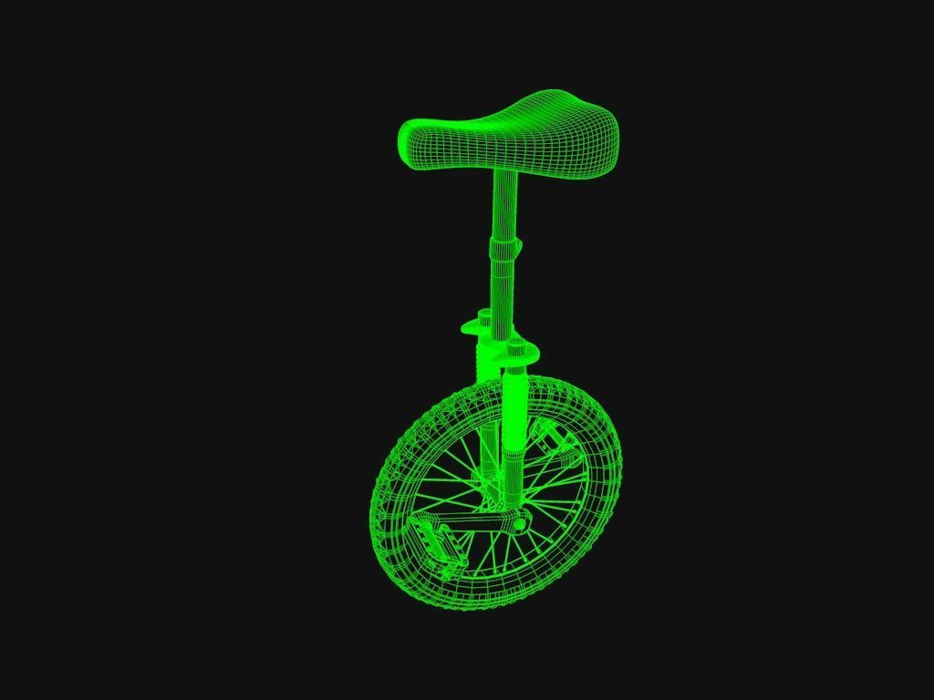 One wheel bicycle 3D model_8