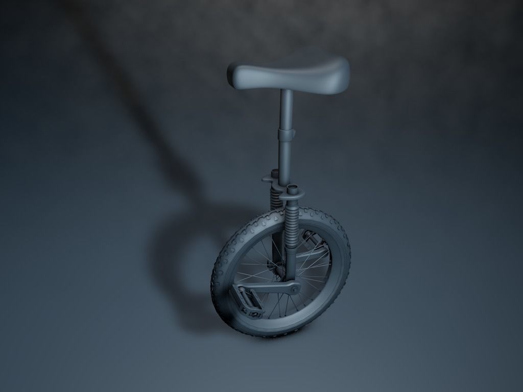 One wheel bicycle 3D model_7