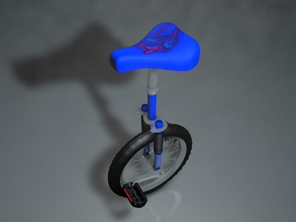 One wheel bicycle 3D model_4