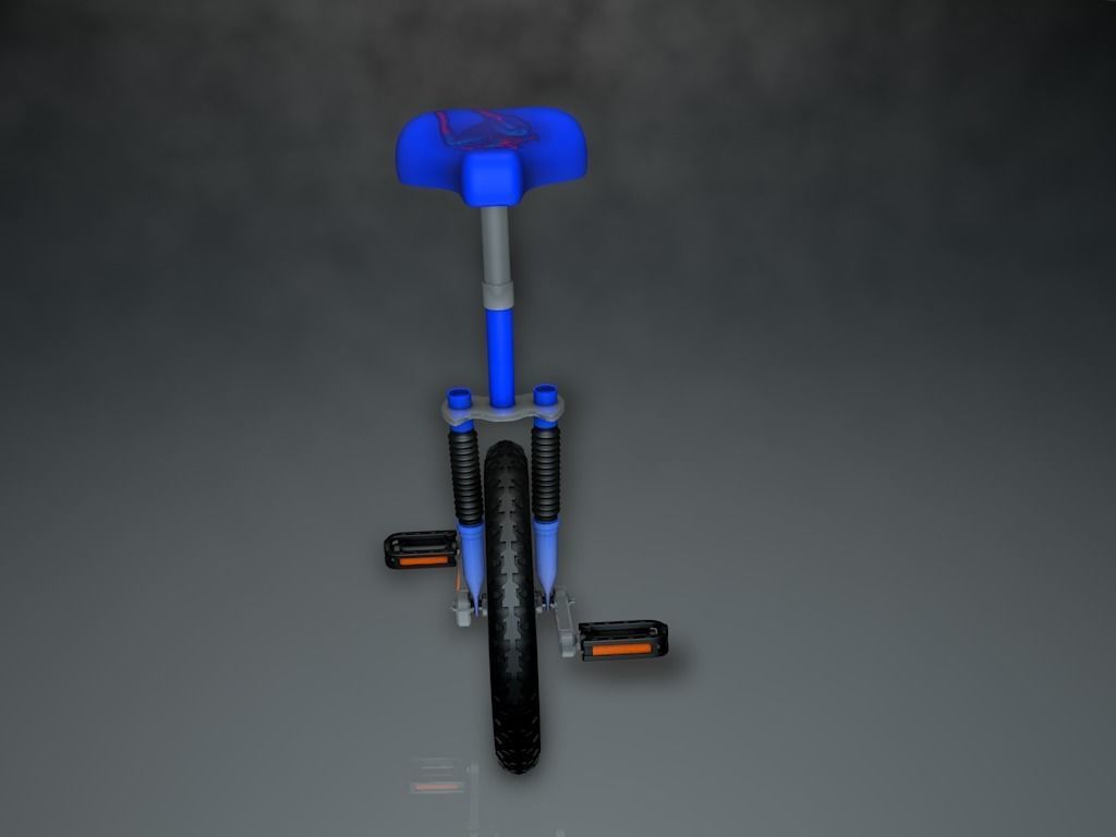 One wheel bicycle 3D model_1