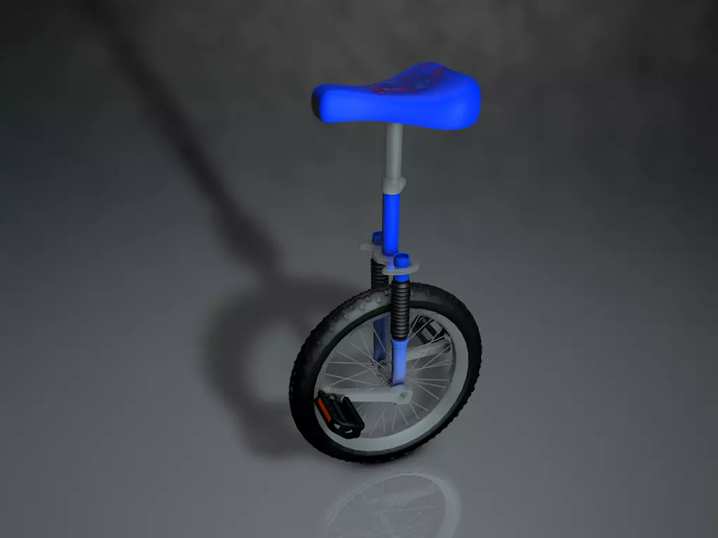 One wheel bicycle 3D model_0