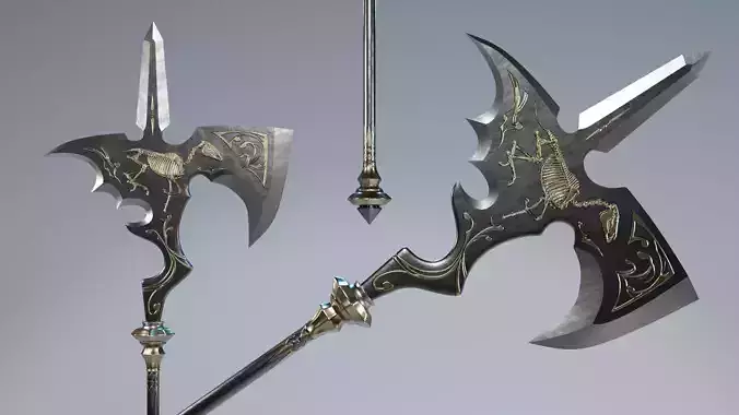 Fantasy Halberd Axe Polearm