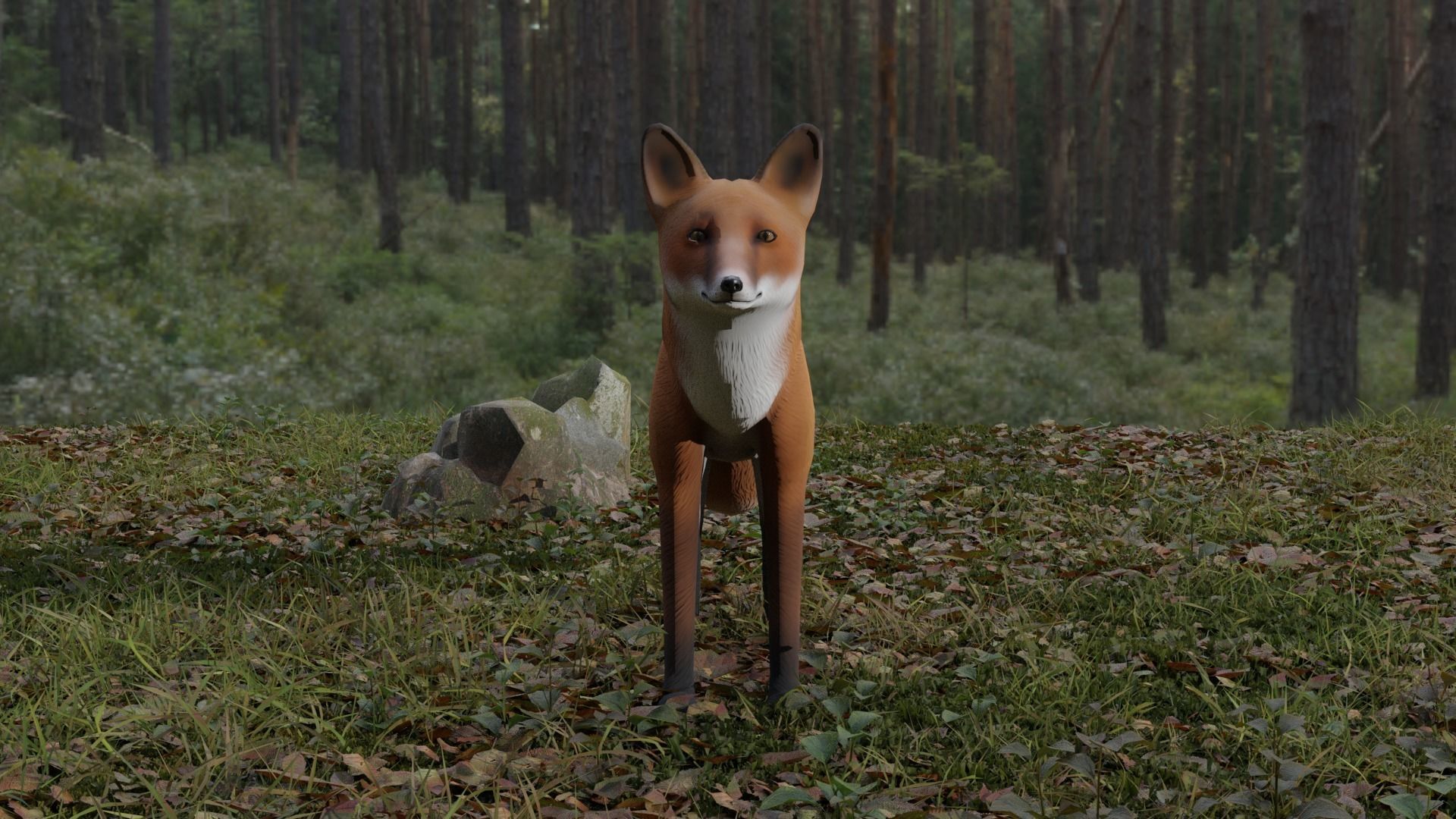 Fox LowPoly Low-poly 3D model_3