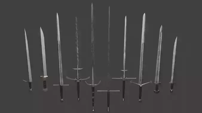 Set of Ten Different Swords