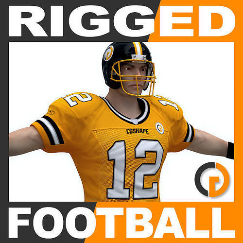 American Football Player - Rigged 3D model