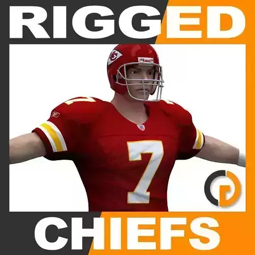 NFL Player Kansas City Chiefs - Rigged 3D model