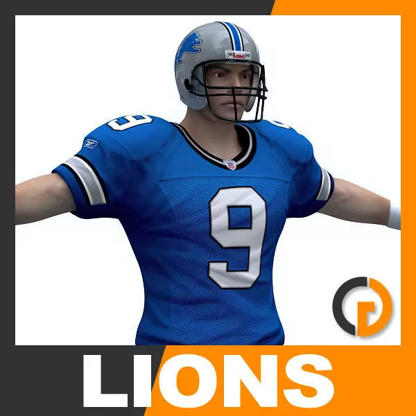 NFL Player Detroit Lions 3D model
