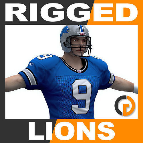 NFL Player Detroit Lions - Rigged 3D model