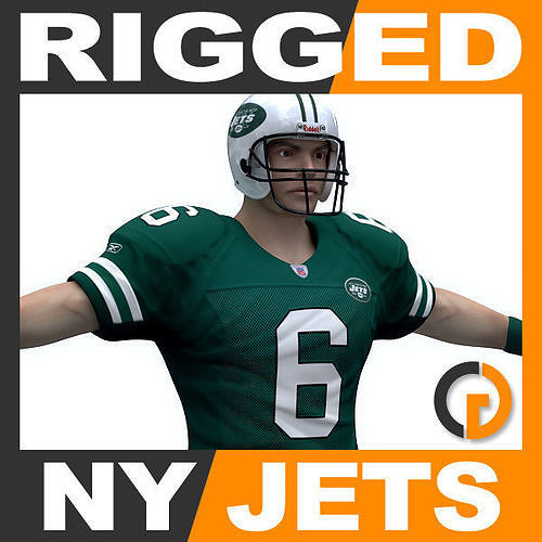 NFL Player New York Jets - Rigged 3D model