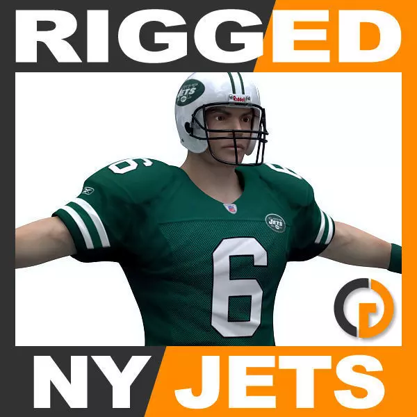 NFL Player New York Jets - Rigged 3D model