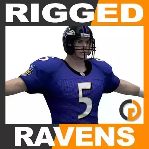 NFL Player Baltimore Ravens - Rigged 3D model