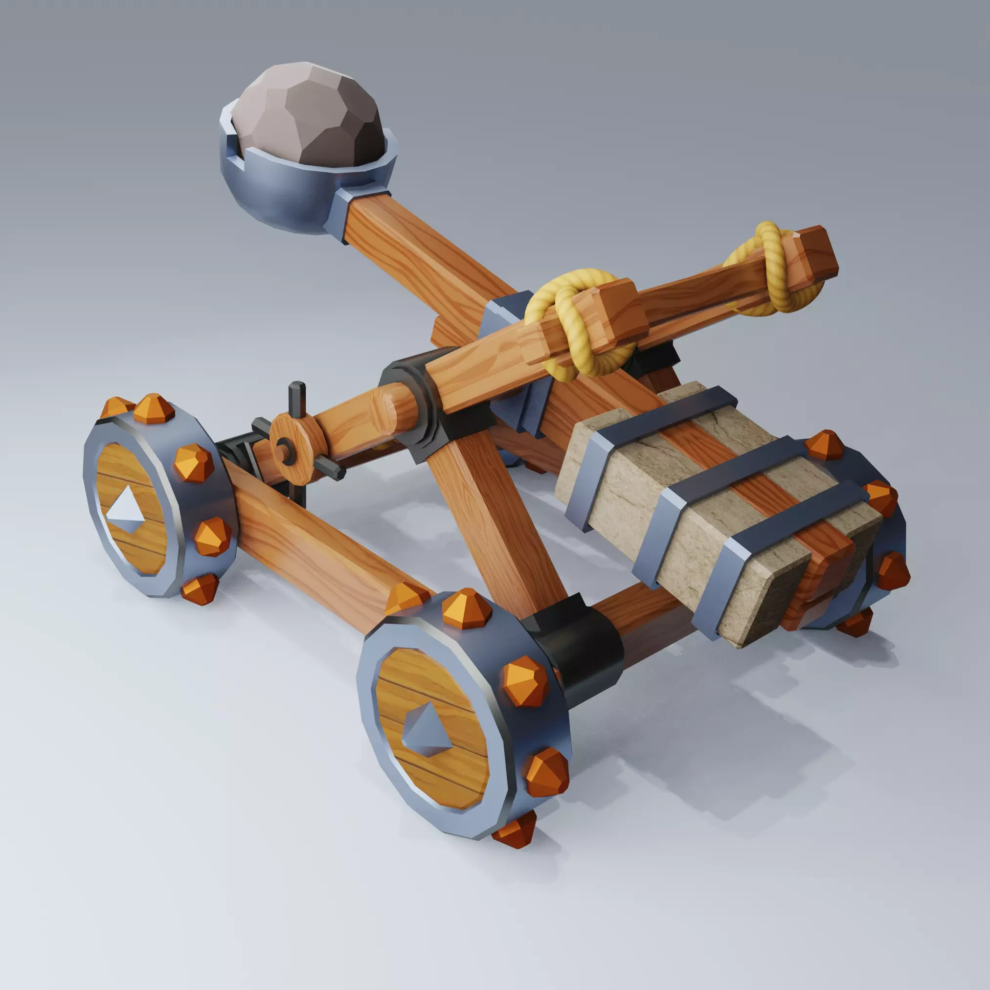  Catapult Low-poly 3D model Low-poly 3D model_0