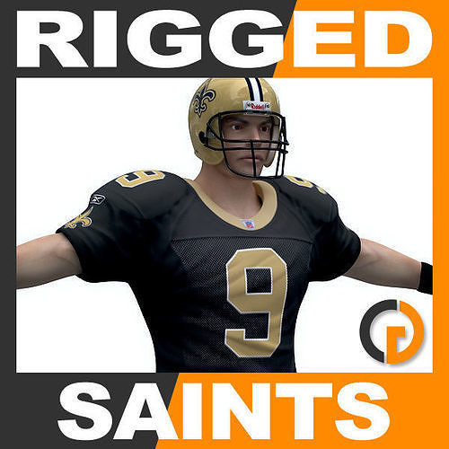 NFL Player New Orleans Saints - Rigged 3D model